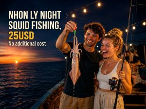 night squid fishing Nhon Ly