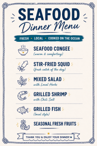 A rich and freshly prepared local menu.