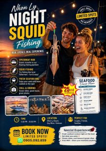 Nhon Ly night squid fishing tour – experience it alongside local fishermen.
