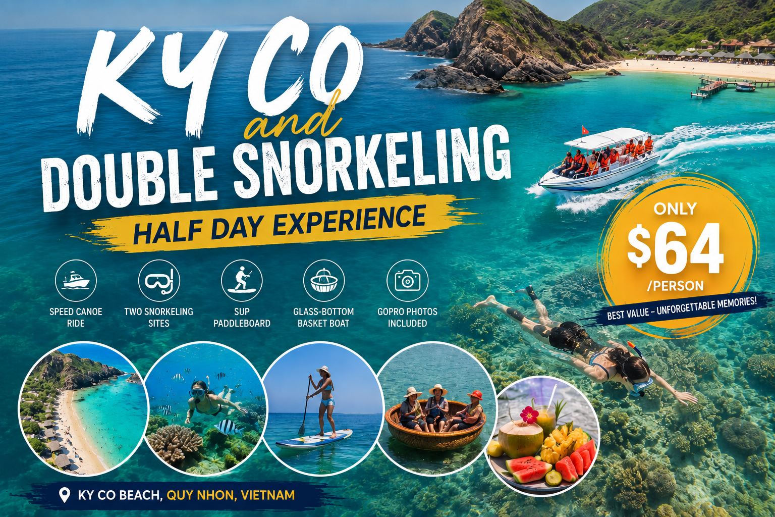 ky co beach & double snorkeling tour.